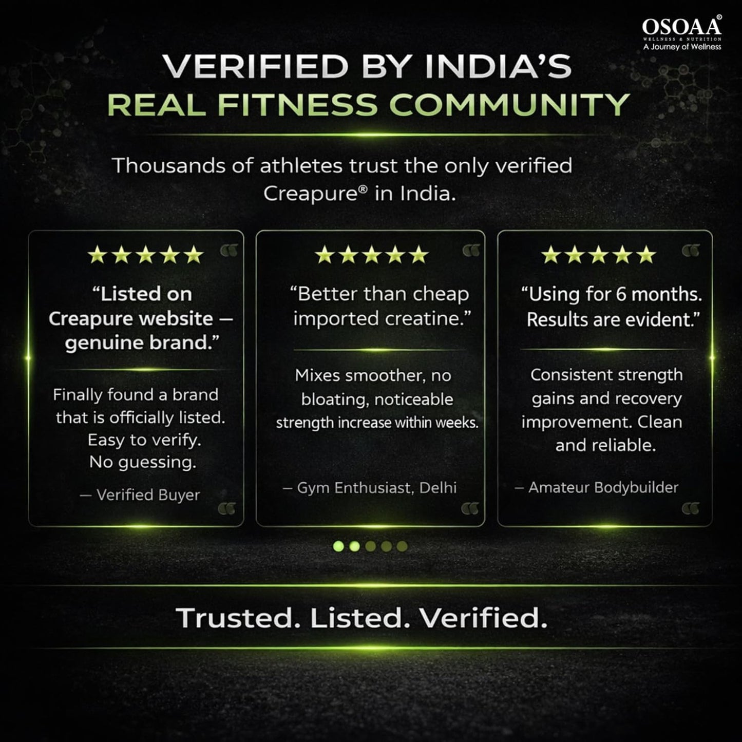 OSOAA 100% Creapure from Germany, Micronized Creatine Monohydrate Powder - 250g | 3g Creatine/Serving | Pre/Post Workout Supplement for Muscle Repair & Recovery | Supports Athletic Performance & Power