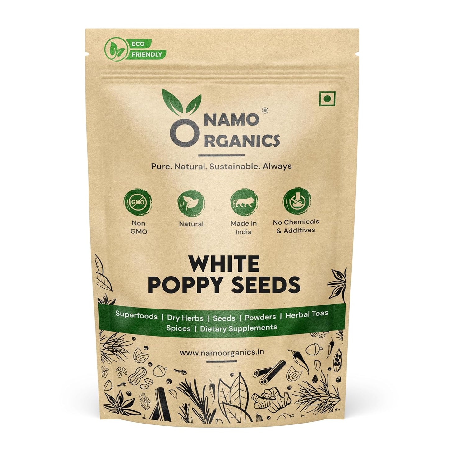 Namo Organic - Original White Posto Poppy Seeds - 150gm - Unadulterated Khus Khus | khas khas | 100% Pure | Raw and Unprocessed | Direct From Farmers