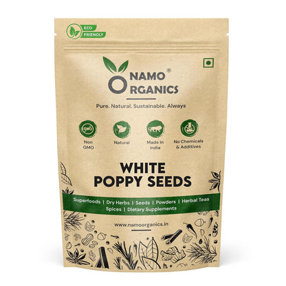 Namo Organic - 300g - White Posto Poppy Seeds - Unadulterated Khus Khus | khas khas dana | 100% Pure | | Direct From Farmers