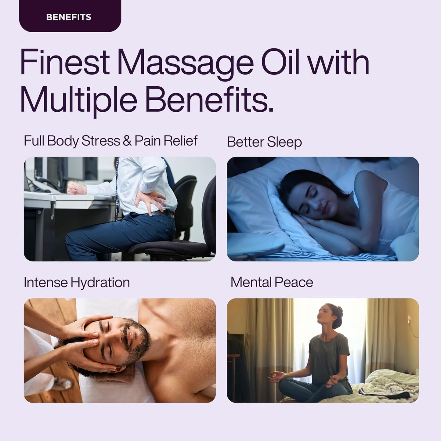Puretive De Stress Massage Oil | Relieves Physical Tension | Deeply Relaxes | Hydrates | Stress Relief Massage Oil | Also for Couples I Deeply Nourishes & Calms the Body and Mind with a Blend of Pure Essential Oils | 100ML