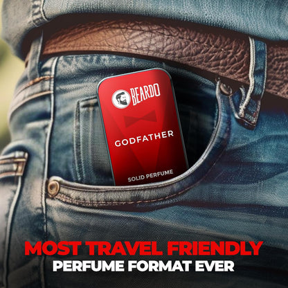 BEARDO Godfather Solid Perfume Wax For Men 10G | Strong & Lasting Fragrance | For Date Night | Gift For Friends | Gift for men | Gift For Husband | Gift for Men