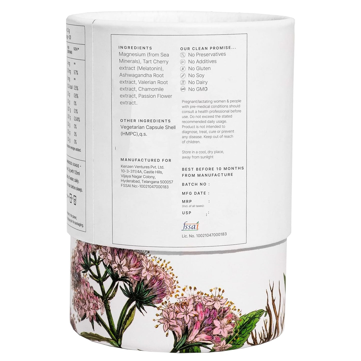 Earthful Melatonin Supplement 8mg For Deep Sleep | With Ashwagandha, Valerian Root & Chamomile Extract |100% Plant-Based, Non-Addictive Formula for Men, Women - 30 Capsules