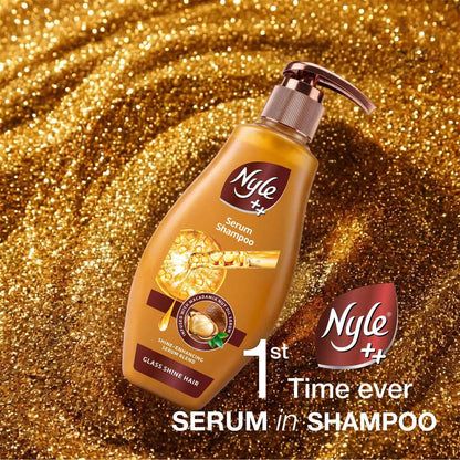 Nyle ++ Serum Shampoo | Glass Shine Hair | Infused with Macadamia Nut Oil Serum | Shine-Enhancing Serum Blend | 650ml