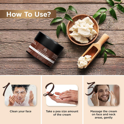 The Man Company Non-Sticky Daily Moisturizing Cream for Dry Skin | Moisturizes & Hydrates with Shea Butter, Vitamin E & Coco Butter | Face Moisturizer For Men - 50gm