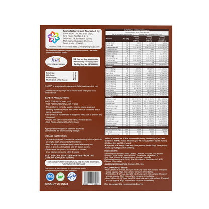 Pro360 Kids Nutrition & Protein Health Supplement Powder for Growing Children, Improves Growth, Active & Strong â€“ 200g Refill Pack (Chocolate Flavor - Pack of 1)