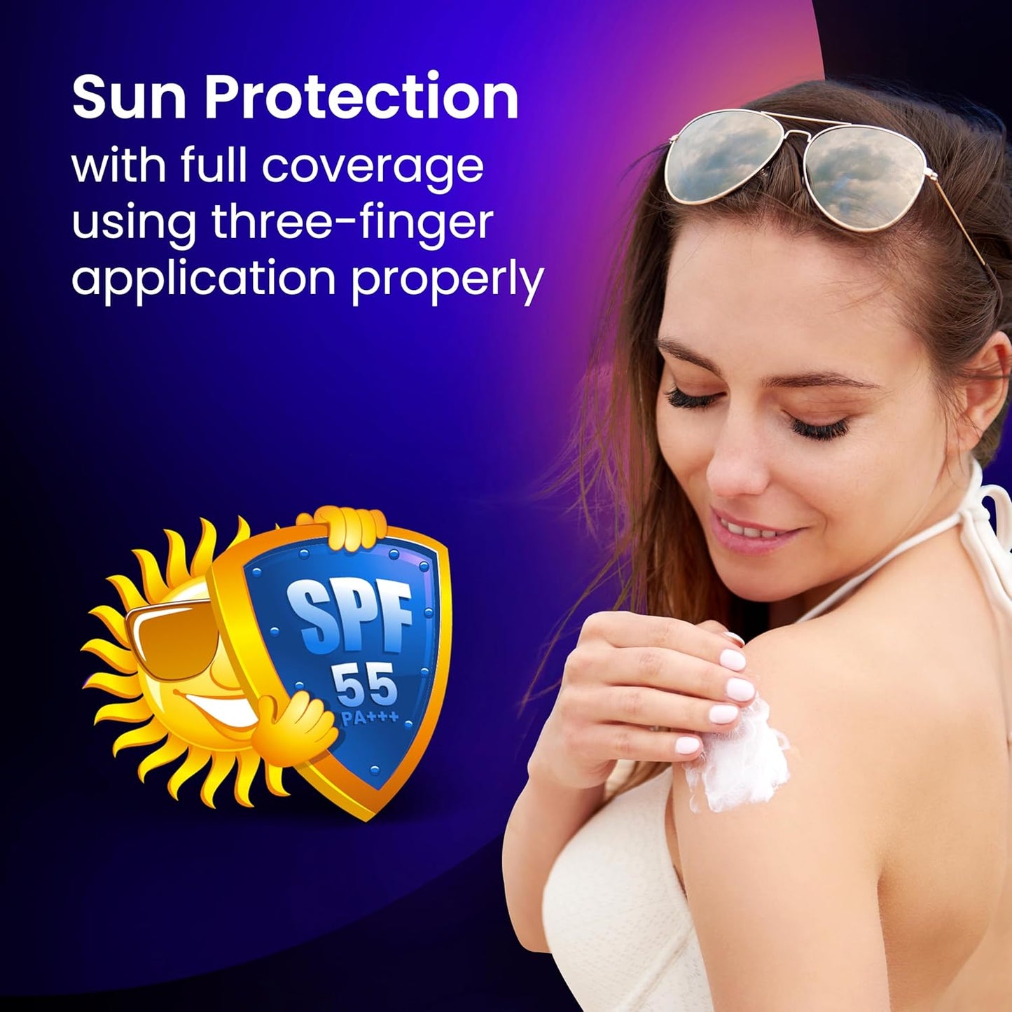 Get Nectar Happiness Glow Sunscreen Gel SPF 55 PA+++ | For Oily, Dry, Acne-prone Skin | Ultra Lightweight Texture I Non-Greasy I No White Cast | Broad Spectrum Protection & Fades Dark Spots 50ml (1)