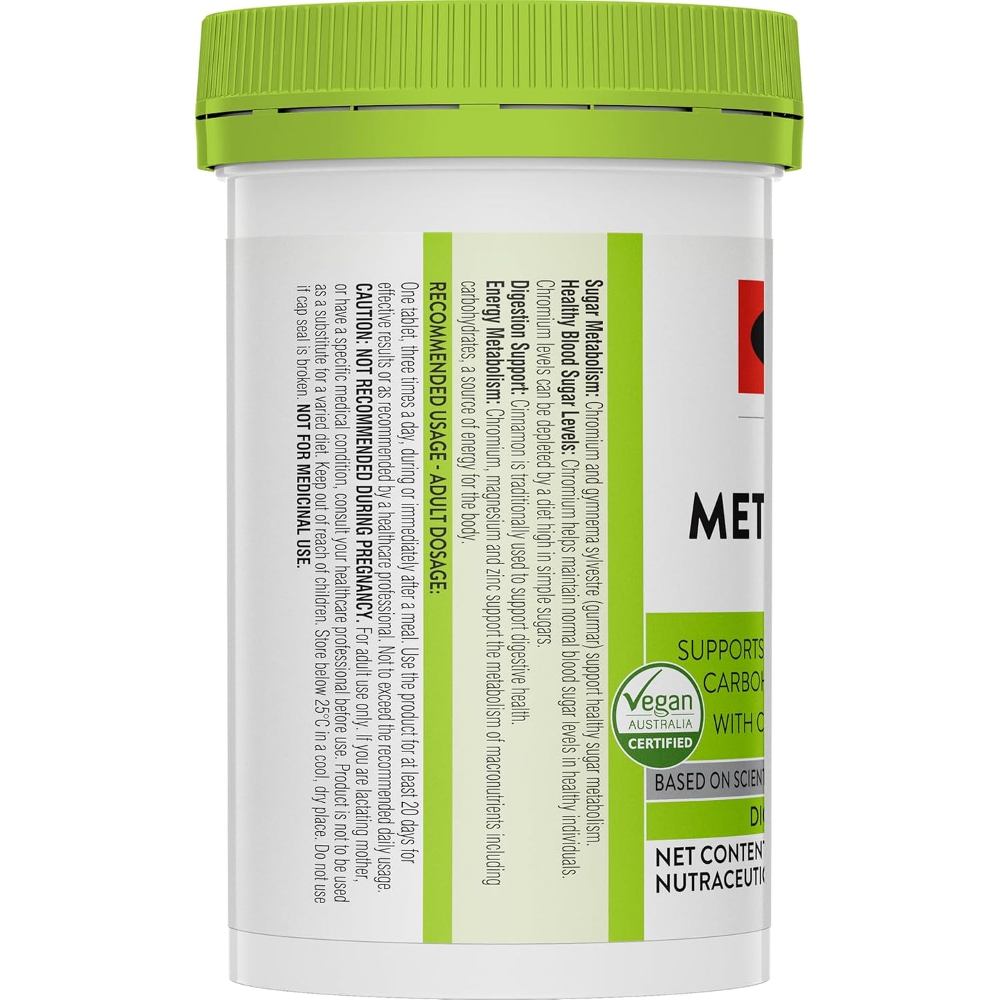 Swisse Metabolism+ With Chromium For Weight Management - Supports Digestion, Detox and Healthy Blood Sugar Levels - 60 Tablets