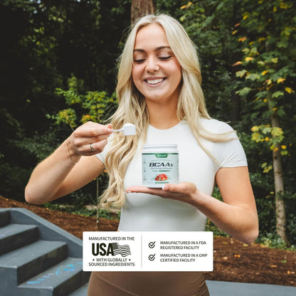 Snap Supplements BCAA Powder - 5g Vegan Branched Chain Amino Acids (2:1:1 Leucine Isoleucine Valine) + Essential Amino Acids with Nitric Oxide Booster, 30 Servings, Pomegranate Watermelon