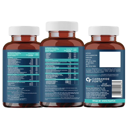 Carbamide Forte Multivitamin Tablet For Men & Women | Multi vitamin For Men | Best Multivitamin For Men & Women With Probiotics & Ginserg To Support Immunity & Energy | 180 Tablets