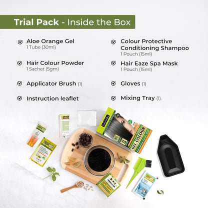 INDUS VALLEY Damage Free Natural Gel Hair Colour for Women | Ammonia & PPD Free Organic Hair Colour with 100% Grey Coverage, Long Lasting Hair Color Trial Pack (Black, 65 ml)