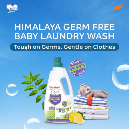 Himalaya Germ Free Baby Laundry Detergent Liquid 1 L (Refill Pouch) | Plant Based Cleansers & Biodegradable Ingredients | Dermatologically Tested