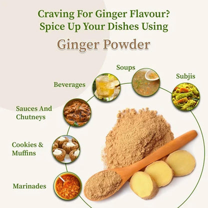 Namo Organics - Ginger Dried Root Powder - 300g | Zingiber officinale | NON-GMO | No Added Preservatives | Sukku Podi | Dry Sonth/Adrak Powder for Cooking and Health