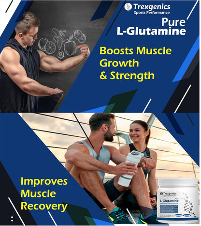 Trexgenics L-GLUTAMINE Pure Powder (50 Servings) Muscle Building Block for Strength & Growth, Leaky Gut Health, Immunity (250 gm) (Pack of 1)