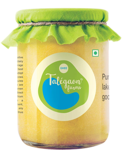 Talegaon Farms Premium Cow Ghee | Pure Desi Ghee | Traditional & Cultured | Vedic Bilona Method | Natural, Lactose-Free & Gluten-Free | Fresh, Healthy & Lab Tested | Tin Pack