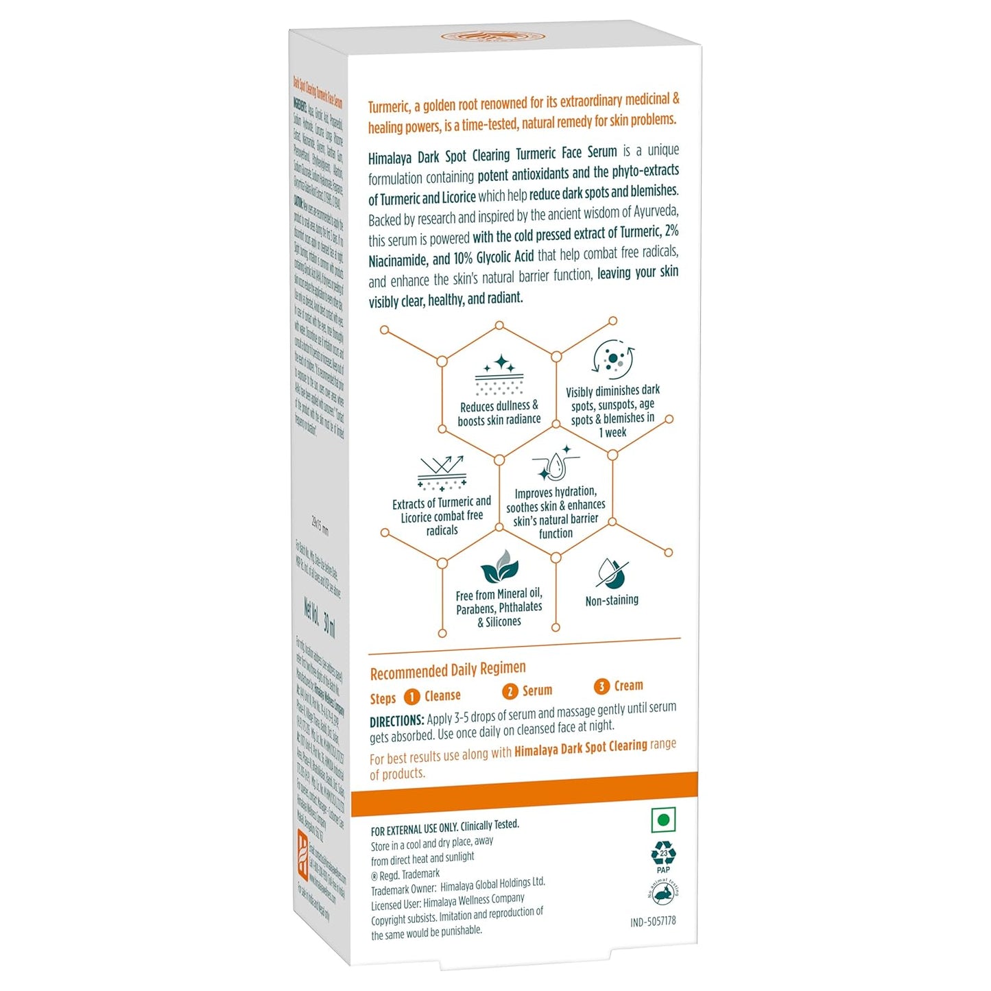 Himalaya Dark Spot Clearing Turmeric Face Serum for glowing skin | with Niacinamide, Glycolic acid & Organically sourced Turmeric | Reduces Dark Spots from Day 7 for Glowing skin | 30ml