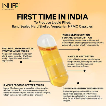 INLIFE Plant Based Natural Vitamin E Oil Capsules for Face and Hair|Sunflower, Olive & Aloe Vera Oils |Skin Health and immunity support Supplement for Women & Menâ€“30 Vegetarian Capsules (Pack of 1)