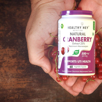 HealthyHey Nutrition Cranberry Extract - Urinary Tract Health - 60 Veg Capsules