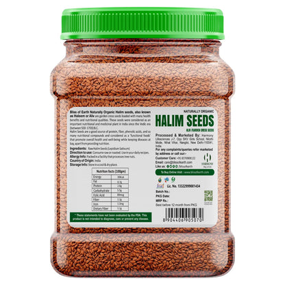 Bliss of Earth Halim Seeds Organic for Eating | 600gm Halim Seeds for Eating | Aliv Organic | Garden Cress | Rich in Nutrients & Perfect for Hair & Immunity | Fibre Rich