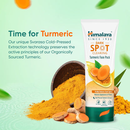 Himalaya Dark Spot Clearing Turmeric Face Pack|Organically Sourced Turmeric|Reduce Dark Spots In 7 Days|Gives Radiant Skin|100G