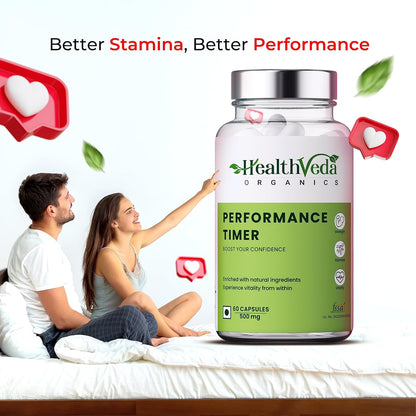 HEALTH VEDA ORGANICS PRIVATE LIMITED Timer For Men | Enhances Immunity, Improves Energy Levels & Boosts Strength | 60 Veg Capsules