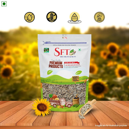 SFT Sunflower Seeds 1 Kg - Raw Seed for Eating | Healthy Snacks | High in Vitamin, Fibre & Protein Seeds | Non - GMO seed | Diet Food | Gluten free | Premium Raw Sunflower seed