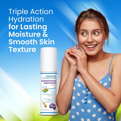 Get Nectar Happiness Barrier Repair Ceramides Moisturizer with Bean-Beta-Glucan Fermented Filtrate & Murumuru for Intense Moisturizing and Skin Strengthening 50ML