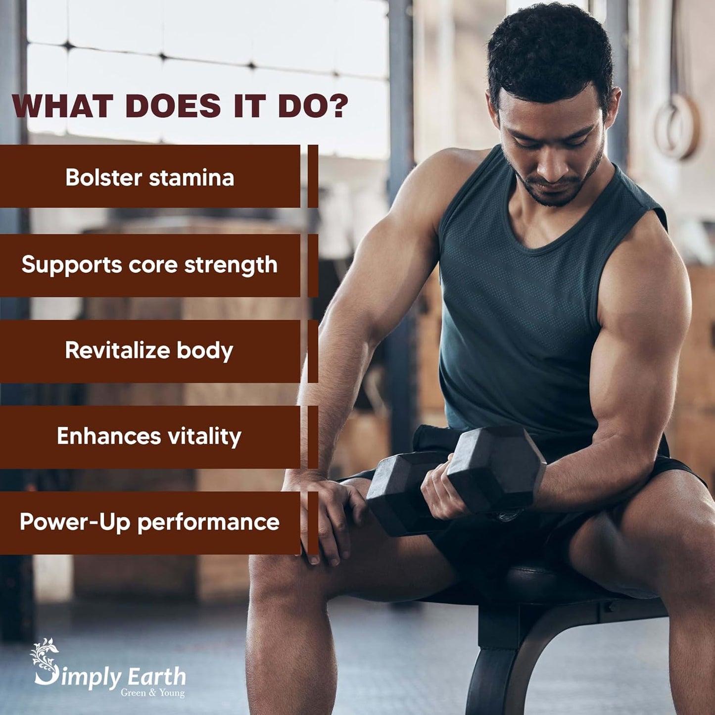 Simply Earth Strength Combo: 100g Organic Safed Musli Root Powder + 100g Panax Ginseng Powder - Pure Herbal Extract for Stamina, Muscle Recovery and Cognitive Health