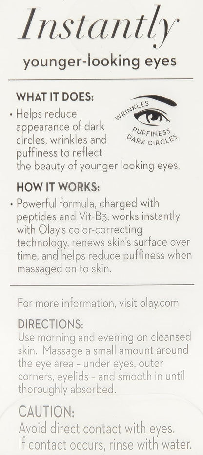 olay eye cream | Reduces Dark Circle, Wrinkles and Puffiness | With Peptides and Niacinamide | Normal, Oily, Dry & Combination Skin l Paraben & Sulphate free | (15ml, (Ultimate Eye Cream)
