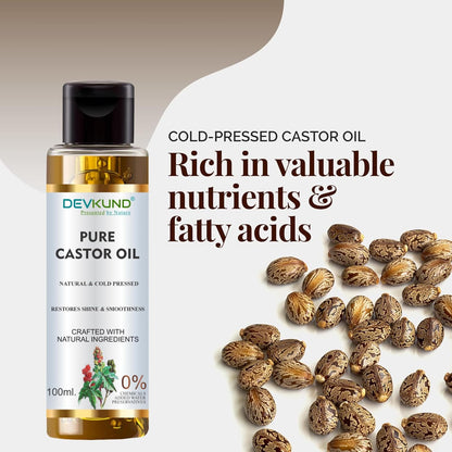 DEVKUND PRESENTED BY NATURE Castor Oil (Arandi Oil) - Premium Cold Pressed for Hair & Skin Care - 100mlCastor Oil (Arandi Oil) - Premium Cold Pressed for Hair & Skin Care - 100ml