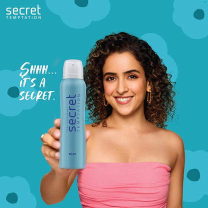 Secret Temptation Play Deodorant for Women, 150ml, Sophisticated Floral Freshness for Office Wear, Delicate Fragrance with A Winning Attitude