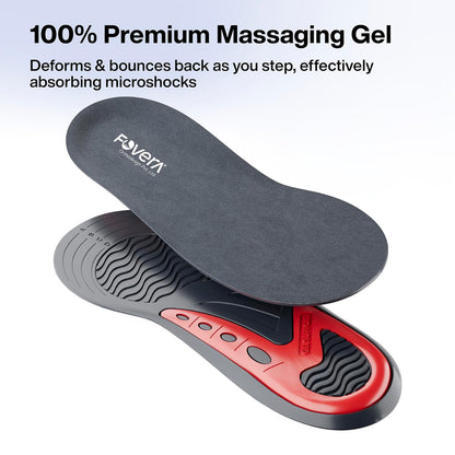 FOVERA Gel Insole for Shoes Men | Dual Gel Technology for All Day Comfort | Trimmable Sole for Walking, Running, Sports, Formal and Safety Shoes (Male, Pack of 1 Pair)