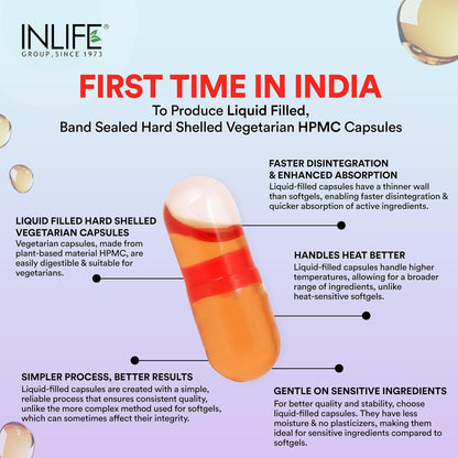 INLIFE Pumpkin Seed Oil Capsules | Extra Virgin Cold Pressed Pure Oil | Plant-Based Phytosterols | Prostate Health Support & Immunity | 60 Vegetarian Capsules