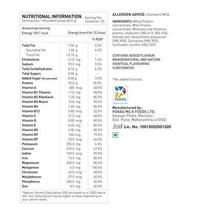 avvatar ALPHA WHEY PROTEIN | 1Kg | Mango Rush Flavour | 25g Protein | 25 Servings