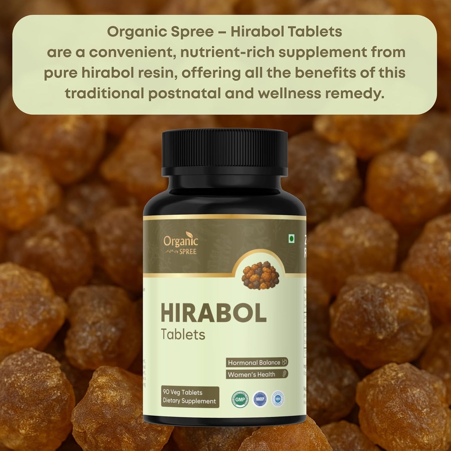 Organic Spree Hirabol â€“ 90 Tablets | Plant - Based Dietary Supplement | Suitable for Daily Routine & Wellness Support | Vegan and GMP (Pack of -1)