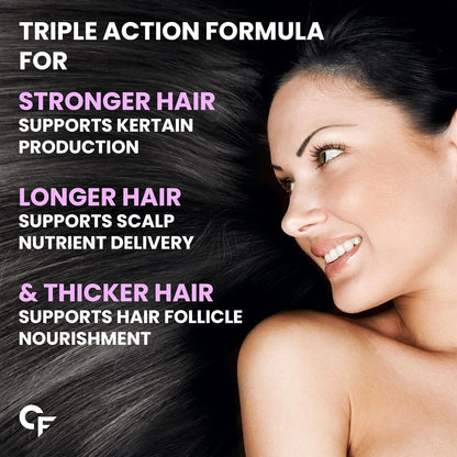 Carbamide Forte Biotin Tablets for Hair Growth with Amla, Brahmi & Bamboo Extract | Hair Growth Tablet | Hair Vitamins | Hair Supplements for Women & Men - 90 Veg Tablet