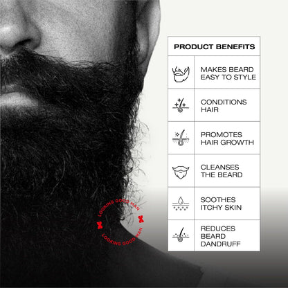 OMG Beard Shampoo & Conditioner 180ml | Promotes Hair Growth & Reduces Dandruff | Enriched with Vitamin C