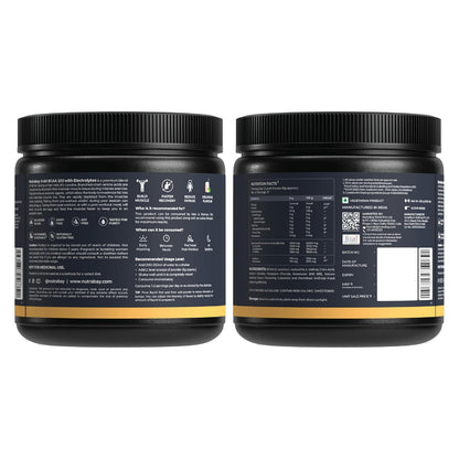 Nutrabay Gold BCAA 2:1:1 with Electrolytes 5000 mg Vegan BCAAs per Serving â€“ Pre/Post Workout Drink for Muscle Build Up & Faster Recovery - Tested for Purity - No Banned Substances â€“ 250g, Guava