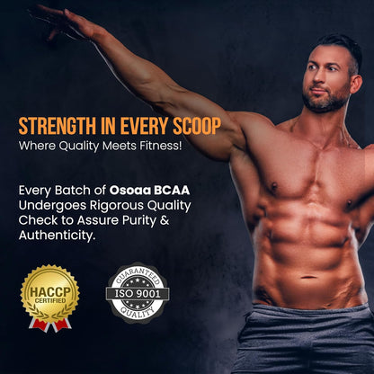 OSOAA BCAA Powder | Intra Workout Supplement | Muscle Recovery Drink with 5000mg BCAA | Amino Acid Supplements (20 Servings) | Fruit Punch