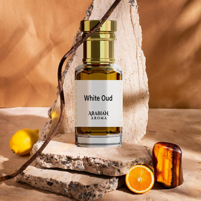 Arabian Aroma White Oud Attar | Citrus & Floral Fragrance with Amber & Musk | Long-Lasting Alcohol-Free | Oil-Based Sandalwood Attar | Itra Perfume for Men & Women | 100% Perfume for Men & Women (6ml)