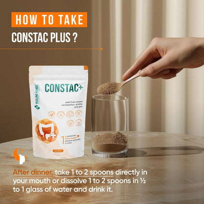 Healing Hands Constac Plus for Relief in Severe Constipation, Acidity and Gas, Plant Based Natural Constipation Solution, Clinically Proven, Herbal, Strong â€“ 500 gm (Granules)