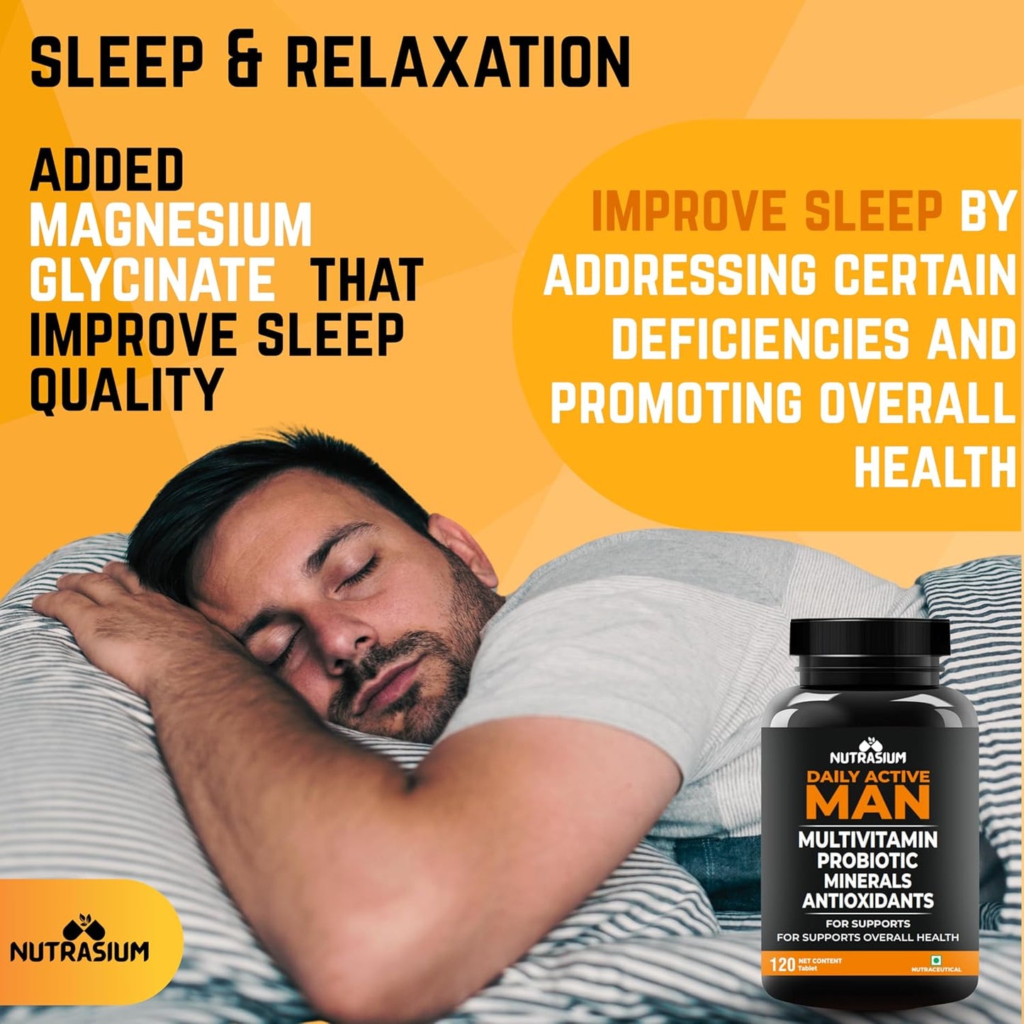 Nutrasium Multivitamin For man | for Immunity Boost, Energy, Fintess, Stamina & performance | 60 Veg tablets