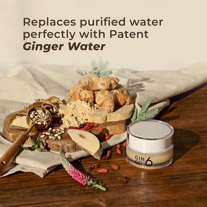GINGER6 Active Water Cream 50g | 76% Ginger Extract | Niacinamide Brightening| Adenosine Anti-Wrinkle| 10 Hyaluronic Acid Hydration | Peptide Complex Anti-Aging | Korean Moisturizer for All Skin Types