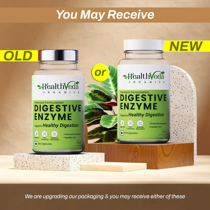 Health Veda Organics Digestive Enzyme Capsules | For Better Digestive Function, Healthy Gut, & Health Management | 60 Veg Capsules for both Men & Womenâ€¦
