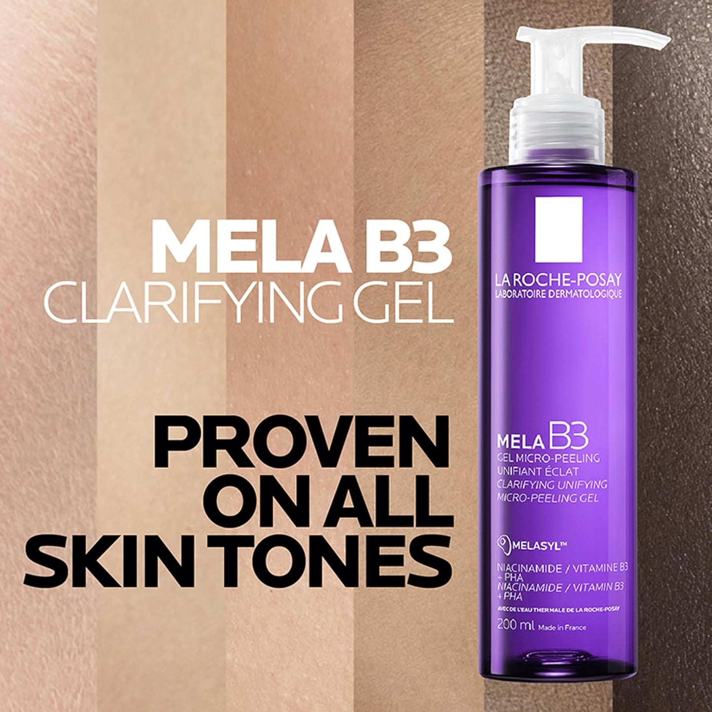 La Roche-Posay Mela B3 Anti-Dark Spots Face Wash for Pigmented skin| Micro-Peeling Exfoliating Anti-Pigmentation Cleanser with Melasyl & Niacinamide, 200 ml