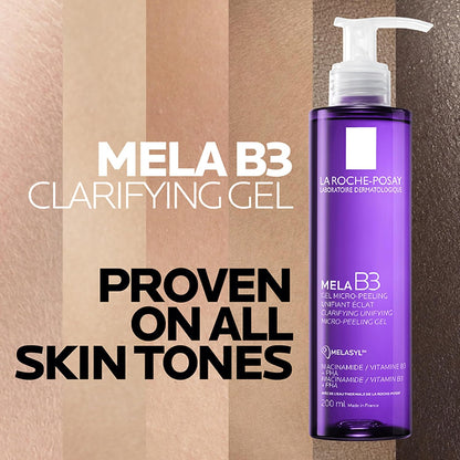 La Roche-Posay Mela B3 Anti-Dark Spots Face Wash for Pigmented skin| Micro-Peeling Exfoliating Anti-Pigmentation Cleanser with Melasyl & Niacinamide, 200 ml