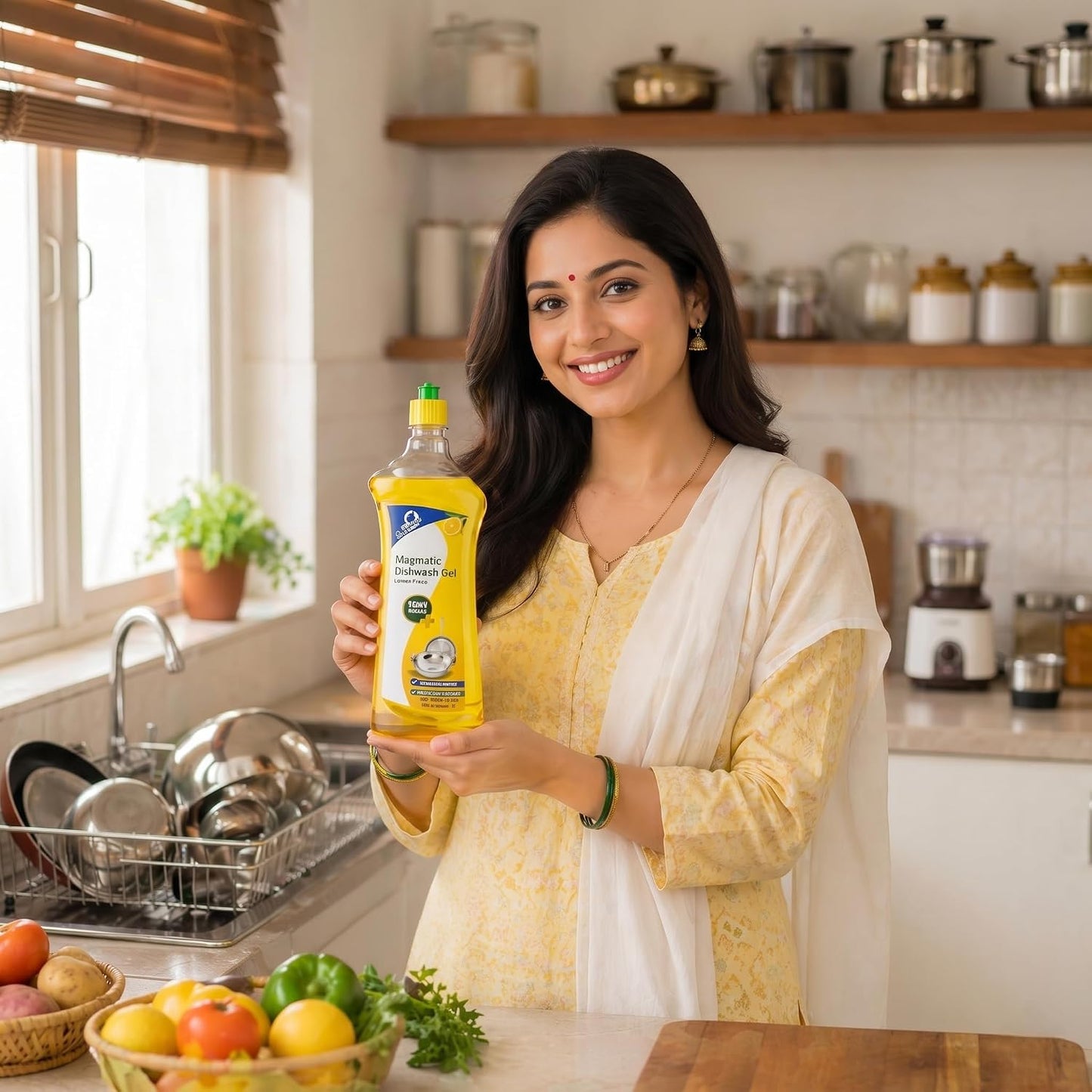 Magmatic Lemon Fresh Dishwash Liquid Gel 1L