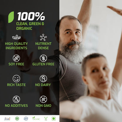 Plantigo Superior 51+ Plant Protein Powder for Seniors | Elders, Old Men & Women | No Sugar, Low Calories | Pea Protein, Oats | Heart Health & Muscle Recovery, Protein (Swiss Chocolate - 500g)