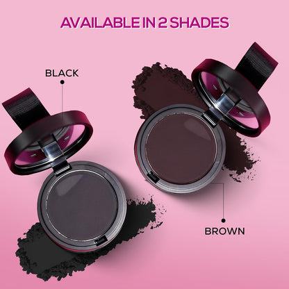 RENEE Cover-Up Hair Powder - Black | Covers Grey Roots & Bald Spots Instantly | Highly Pigmented, Fuller & Denser Look | Long-Lasting | Matte Finish | Fine Powder | Flawless Application | 4gm