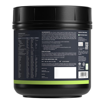 Nutrabay Wellness Vegan Plant Protein Powder + Superfoods 24g Protein per Serving â€“ Complete Amino Acid, Pea & Brown Rice, Sugarfree â€“ 500g, Rich Chocolate | 100% Authentic Clean Protein