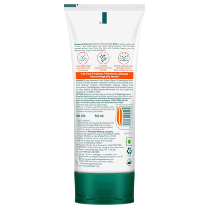 Himalaya Brightening Vitamin C Orange Face Wash | Brightening Face Cleanser | Remove Dull Skin | 50ml